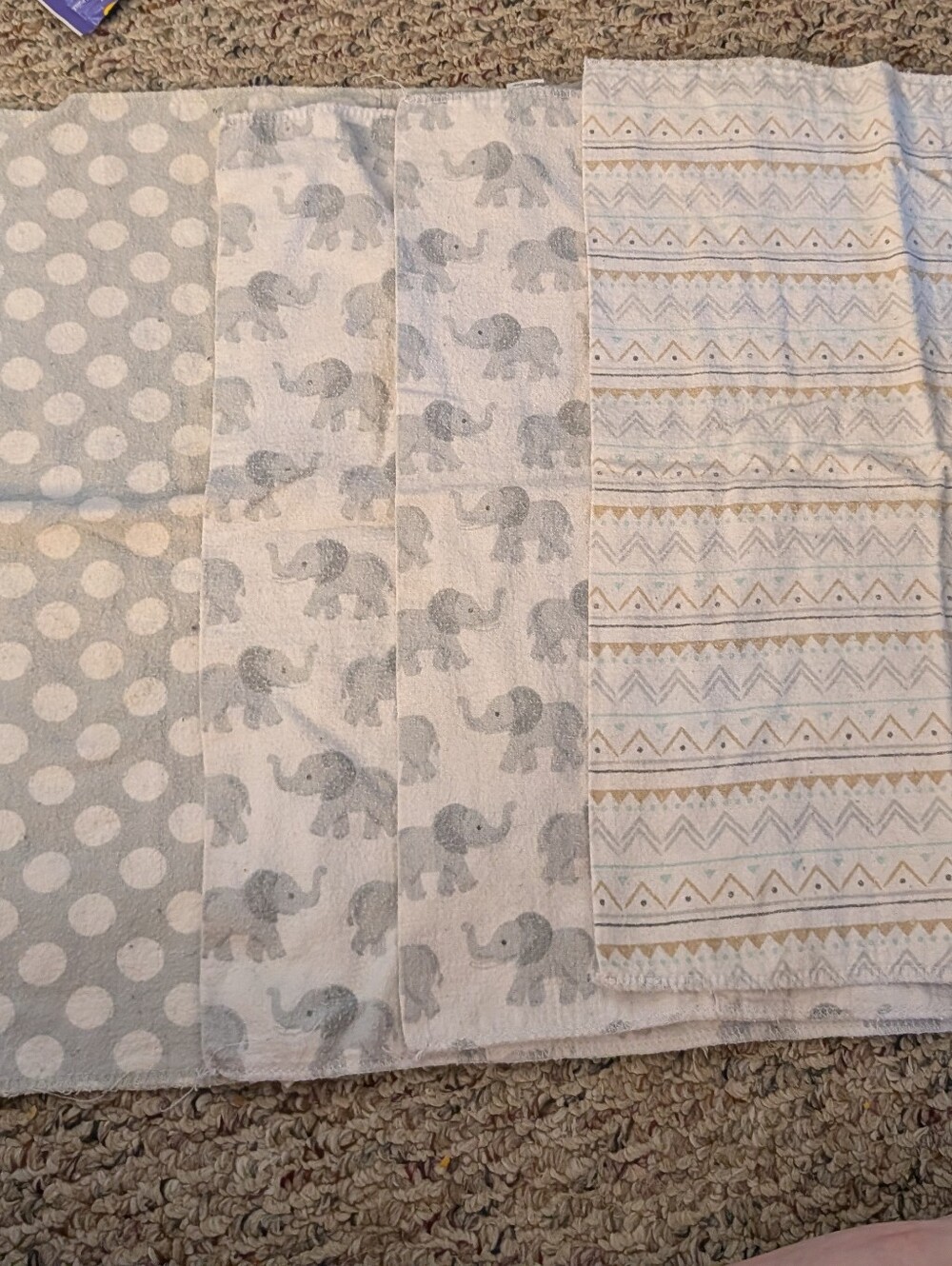 Burp Cloths 4pk 14x30 Inch Cotton